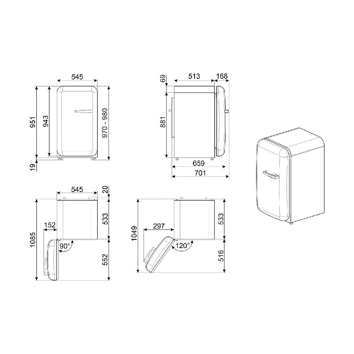 Mini Fridge Smeg FAB10LRD5 Red