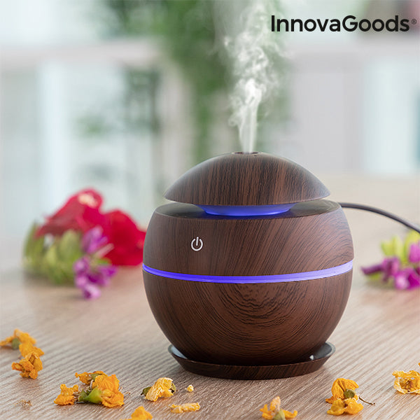 Mini Humidifier Scent Diffuser Dark Walnut InnovaGoods