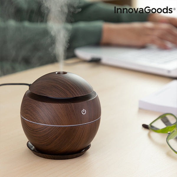 Mini Humidifier Scent Diffuser Dark Walnut InnovaGoods