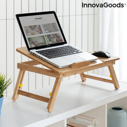 Bamboo Folding Side Table Lapwood InnovaGoods