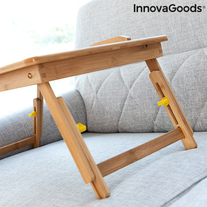 Bamboo Folding Side Table Lapwood InnovaGoods