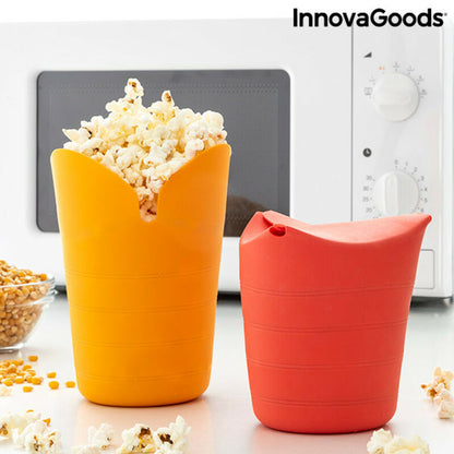 Collapsible Silicone Popcorn Poppers Popbox InnovaGoods (Pack of 2)