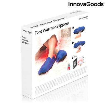 Microwavable Heated Slippers InnovaGoods Blue