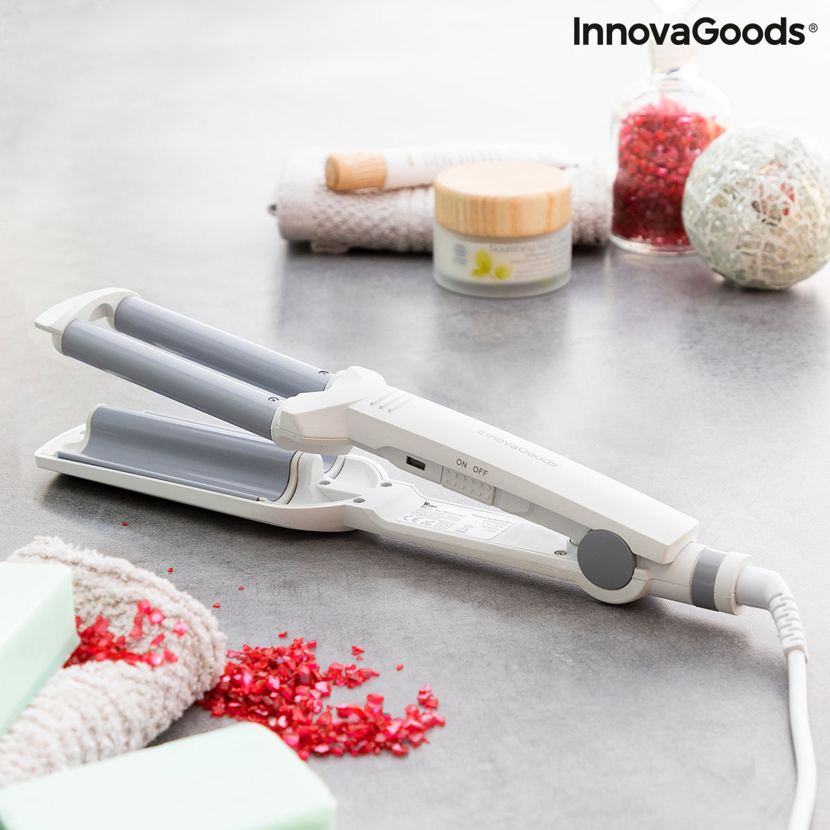 Ceramic Hair Iron for Creating Waves Wavio InnovaGoods 55 W