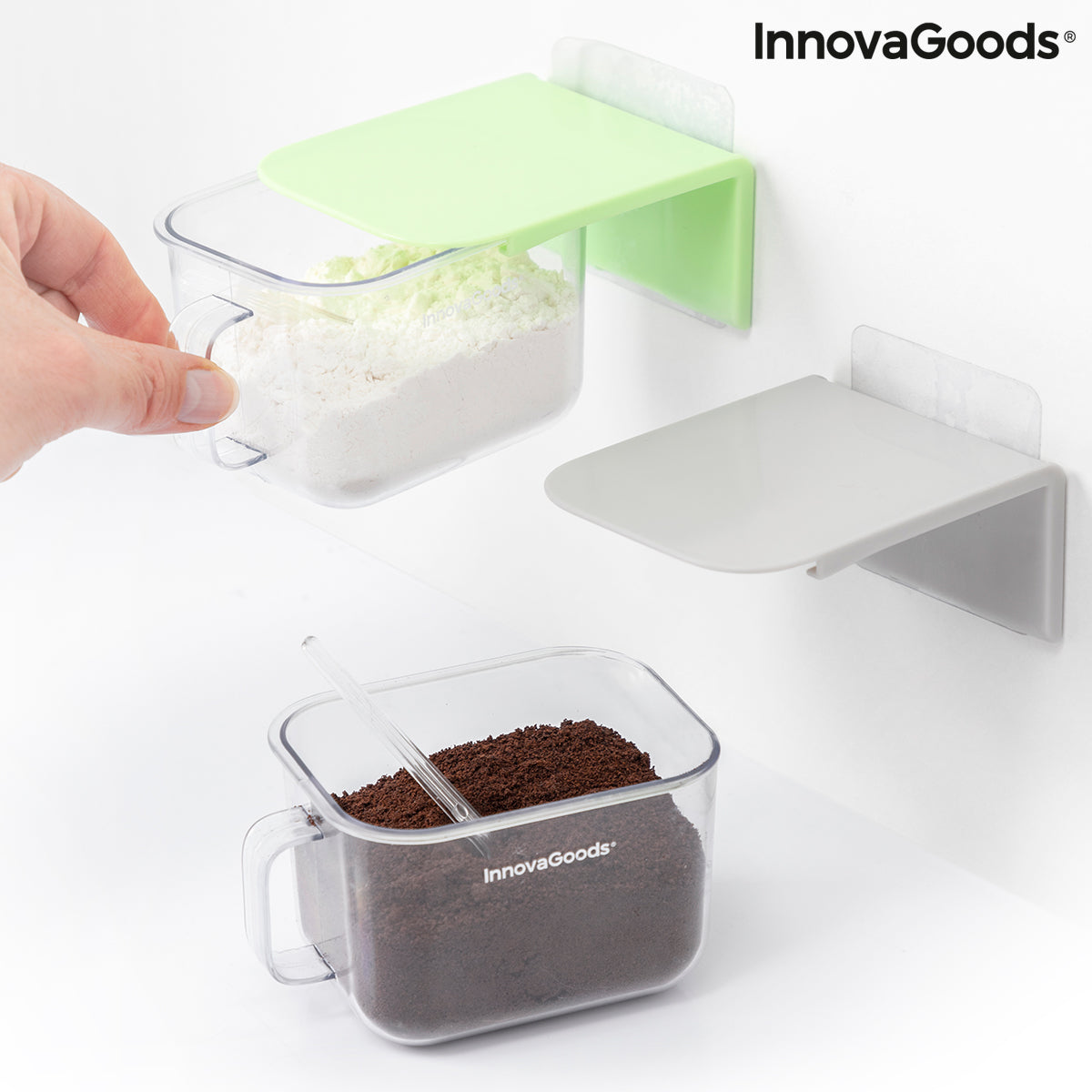 Removable Adhesive Kitchen Containers Handstore InnovaGoods Pack of 2