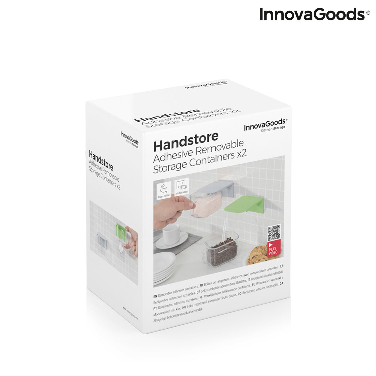 Removable Adhesive Kitchen Containers Handstore InnovaGoods Pack of 2