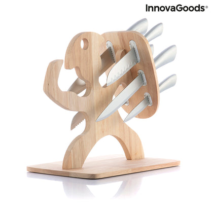 Set of Knives with Wooden Base Spartan InnovaGoods 7 Pieces