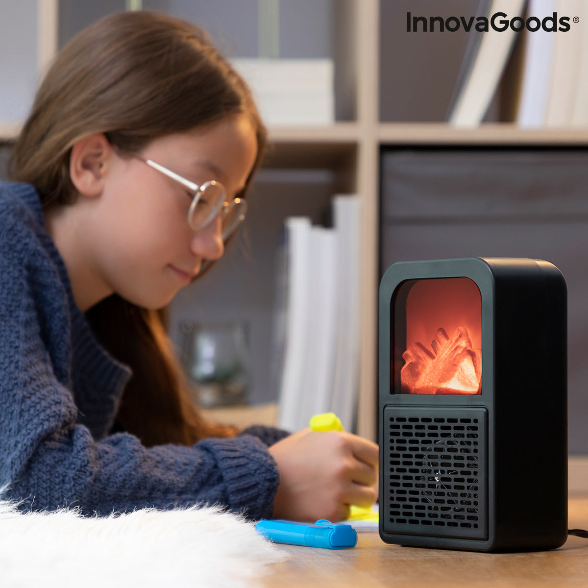 3D Flame Effect Tabletop Heater Flehatt InnovaGoods