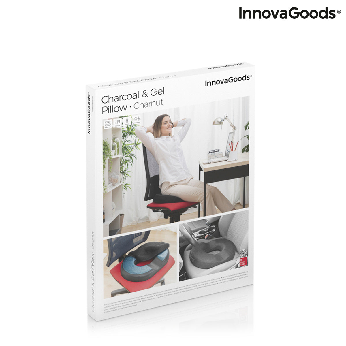 Gel & Bamboo Charcoal Cushion with Removable Cover Charnut InnovaGoods