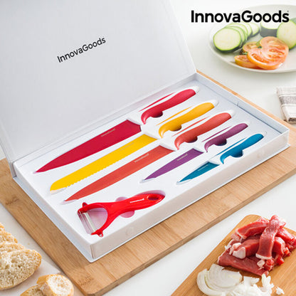 Set of Ceramic Coated Knives with Peeler Knoolvs InnovaGoods 6 Pieces