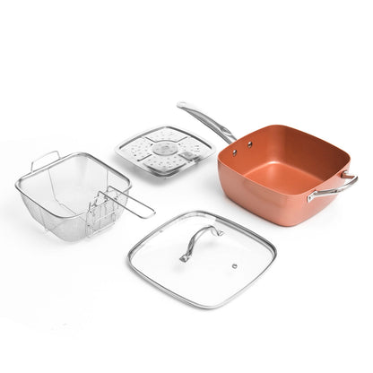 All-Purpose Copper Pan Set 5 in 1 Coppans InnovaGoods 4 Pieces