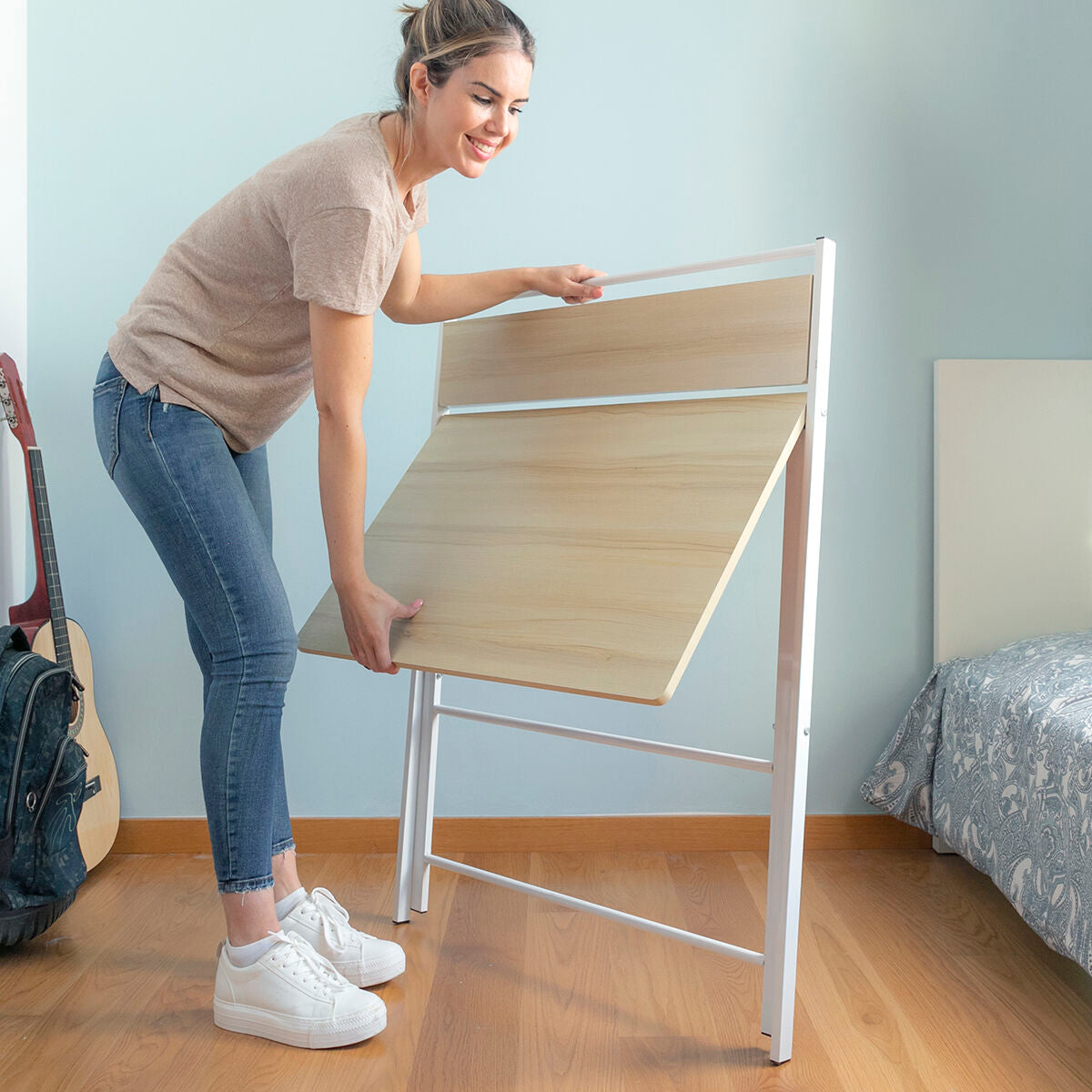 Folding Desk with Shelf Tablezy InnovaGoods