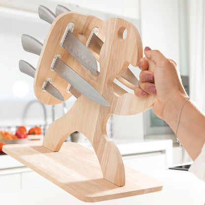 Set of Knives with Wooden Base Spartan InnovaGoods 7 Pieces